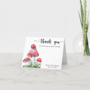 Tarjeta De Agradecimiento Mariquita acuarela - gracias baby shower