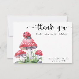 Tarjeta De Agradecimiento Mariquita acuarela - gracias baby shower