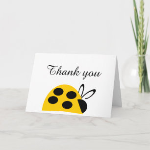 Tarjeta De Agradecimiento Mariquita Amarilla