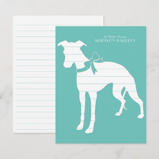 Tarjeta De Agradecimiento Mariquita de perro de Whippet (Anverso / Reverso)