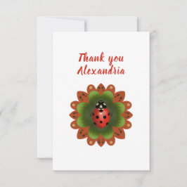 Tarjeta De Agradecimiento Mariquita Original Rojo Blanco y Verde