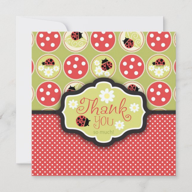 Tarjeta De Agradecimiento Mariquita TY Cuadrado (Anverso)