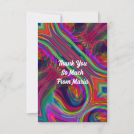 Tarjeta De Agradecimiento Mármol abstracto Colorido líquido