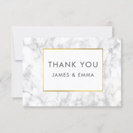 Tarjeta De Agradecimiento Mármol blanco moderno