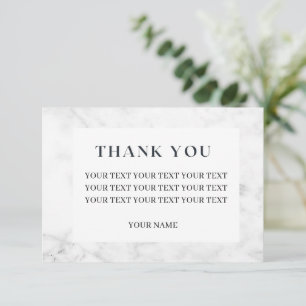 Tarjeta De Agradecimiento Mármol Blanco Personalizado