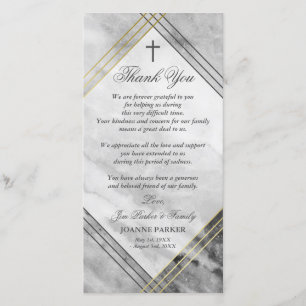 Tarjeta De Agradecimiento Mármol cruzado y gris - la condolencia le agradece
