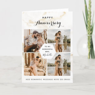Tarjeta De Agradecimiento Mármol de la Moda del aniversario del Boda del Col