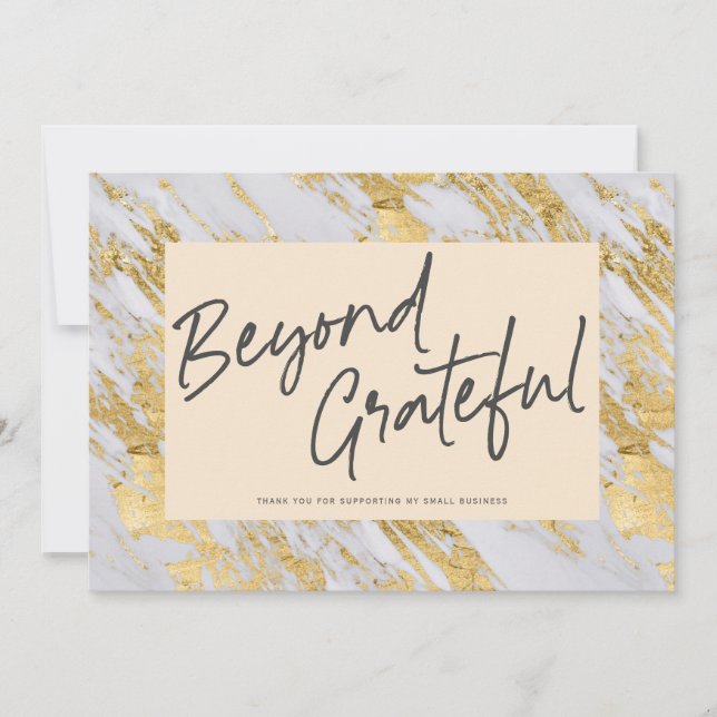 Tarjeta De Agradecimiento Mármol elegante, moderno, más allá de los grandes  (Anverso)