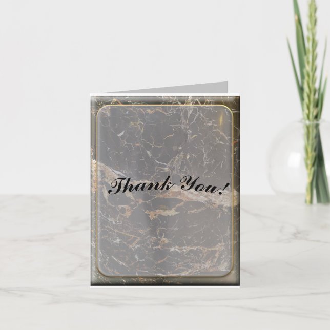 Tarjeta De Agradecimiento Mármol elegante personalizado (Anverso)