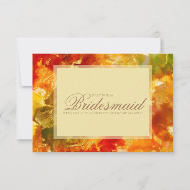 Tarjeta De Agradecimiento Mármol rojo, naranja, dorado, amarillo, dama de ho (Anverso)