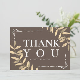 Tarjeta De Agradecimiento Marrón minimalista