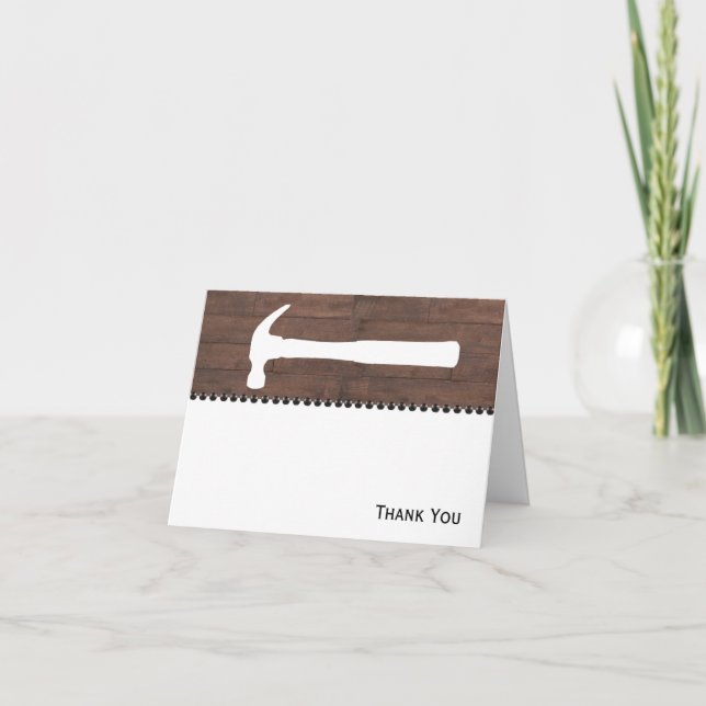 Tarjeta De Agradecimiento Martillos y construcción de los clavos (Anverso)