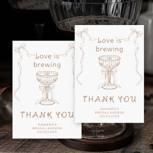 Tarjeta De Agradecimiento Martini de espresso dibujado Gracias Despedida de