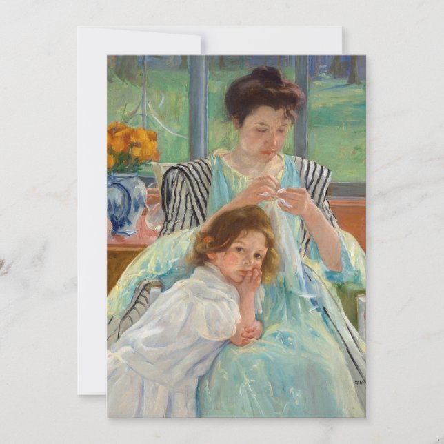 Tarjeta De Agradecimiento Mary Cassatt - Madre joven masticando (Anverso)