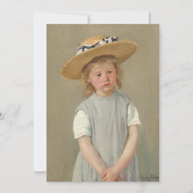 Tarjeta De Agradecimiento Mary Cassatt - Niño en un Gorra de paja (Anverso)