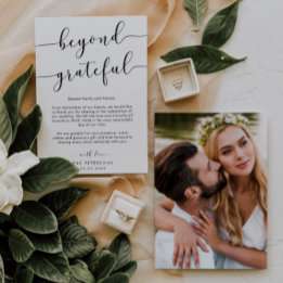 Tarjeta De Agradecimiento Más allá de la elegante y gratificante foto de Bod