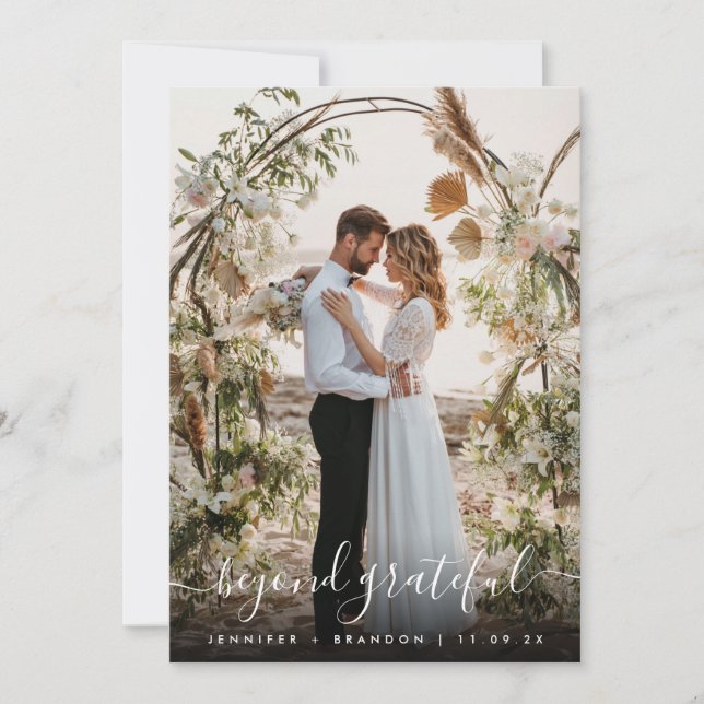 Tarjeta De Agradecimiento Más allá de las agradecidas fotos de overlay graci (Anverso)