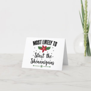Tarjeta De Agradecimiento Más Probable Que Inicie Las Travesuras De Navidad