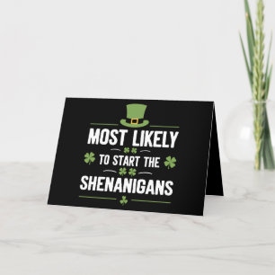 Tarjeta De Agradecimiento Más Probable Que Inicie Las Travesuras St Patrick'
