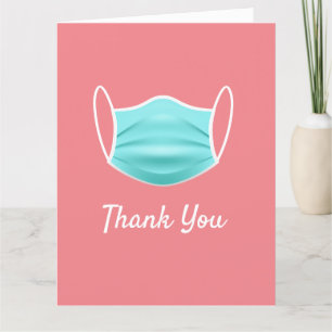 Tarjeta De Agradecimiento Máscara Coronavirus Moderna Gracias Cartas Doblada