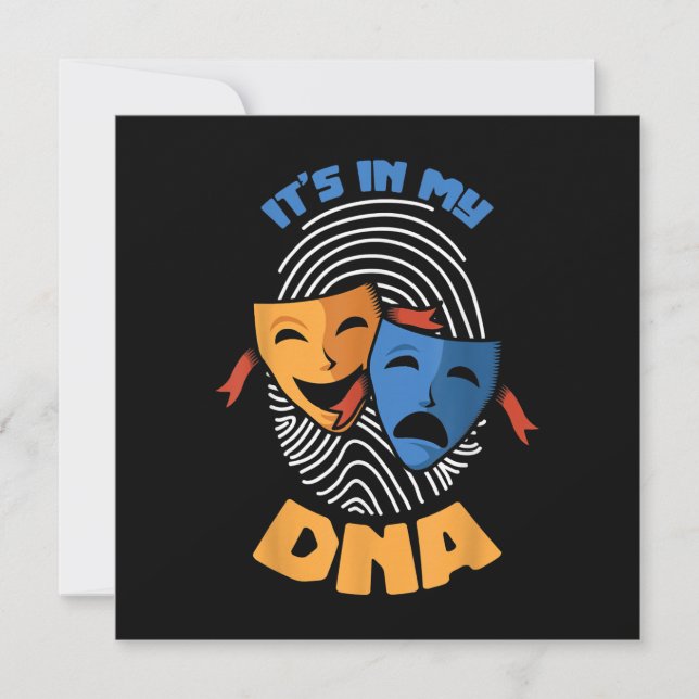 Tarjeta De Agradecimiento Máscara De Teatro Está En Mi DNA Musical Lover Pel (Anverso)