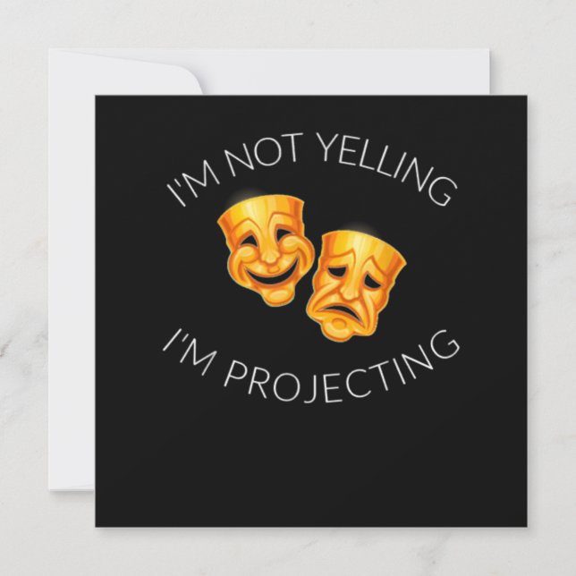 Tarjeta De Agradecimiento Máscaras de actriz actor que proyectan no gritan (Anverso)