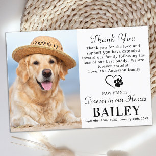 Tarjeta De Agradecimiento Mascota Memorial Moderna Fotografía Perdida Simpat