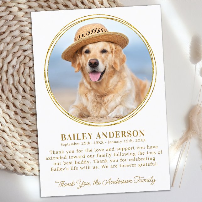 Tarjeta De Agradecimiento Mascota Personalizado de memoria Foto Elegante Sim (Subido por el creador)