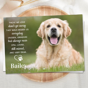 Tarjeta De Agradecimiento Mascota simple Mascota memorial pérdida poema Pers