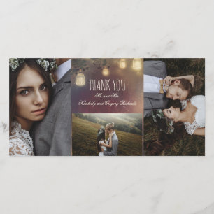 Tarjeta De Agradecimiento Mason Jar alumbra a un Boda ruso