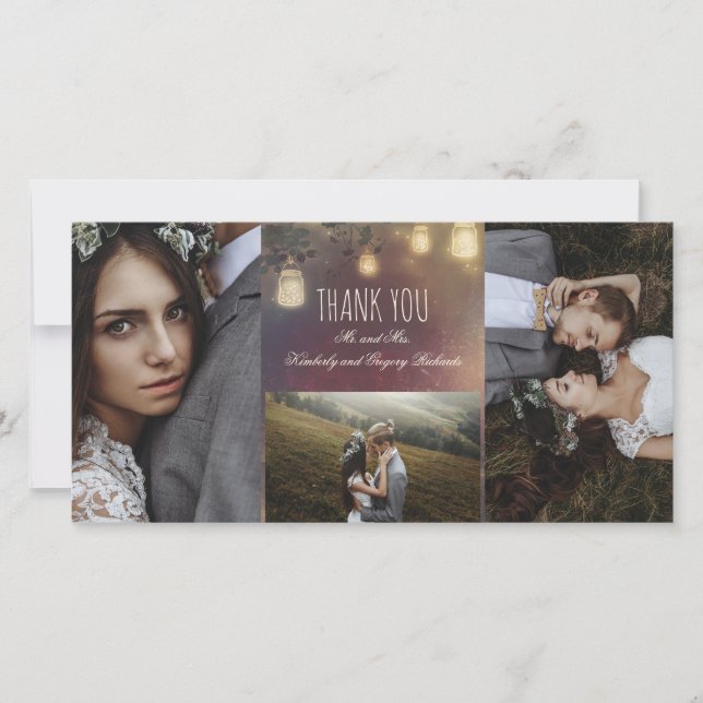 Tarjeta De Agradecimiento Mason Jar alumbra a un Boda ruso (Anverso)