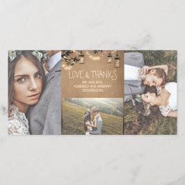 Tarjeta De Agradecimiento Mason Jar Firefly ilumina Boda ruso gracias