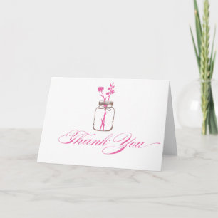 Tarjeta De Agradecimiento Mason Jar Gracias Notecard