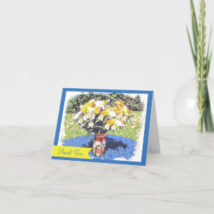Tarjeta De Agradecimiento Mason Jar Summer Floral Bouquet