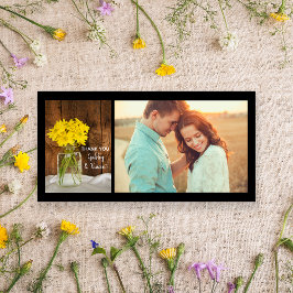 Tarjeta De Agradecimiento Mason Jar y Daisies Country Wedding Gracias