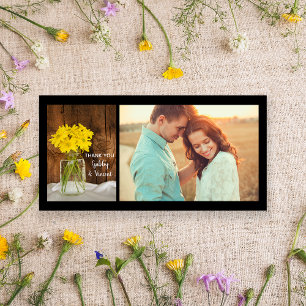 Tarjeta De Agradecimiento Mason Jar y Daisies Country Wedding Gracias