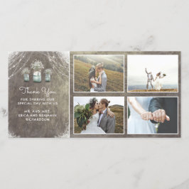 Tarjeta De Agradecimiento Mason Jars y el Boda Rústico de la Respiración del