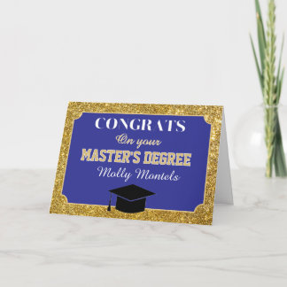 Tarjeta De Agradecimiento Master's Degree Congrats! Personalized Card
