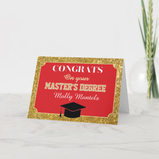 Tarjeta De Agradecimiento Master's Degree Congrats! Personalized Card