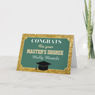 Tarjeta De Agradecimiento Master's Degree Congrats! Personalized Card