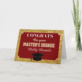 Tarjeta De Agradecimiento Master's Degree Congrats! Personalized Card