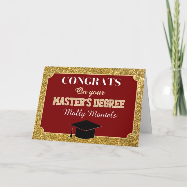 Tarjeta De Agradecimiento Master's Degree Congrats! Personalized Card (Anverso)