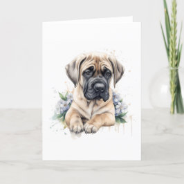 Tarjeta De Agradecimiento Mastiff acuarela inglesa