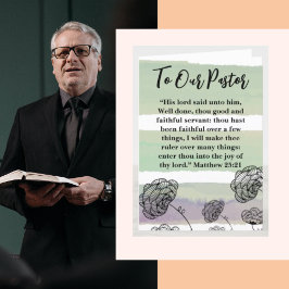 Tarjeta De Agradecimiento Mateo 25:21 Apreciación del pastor