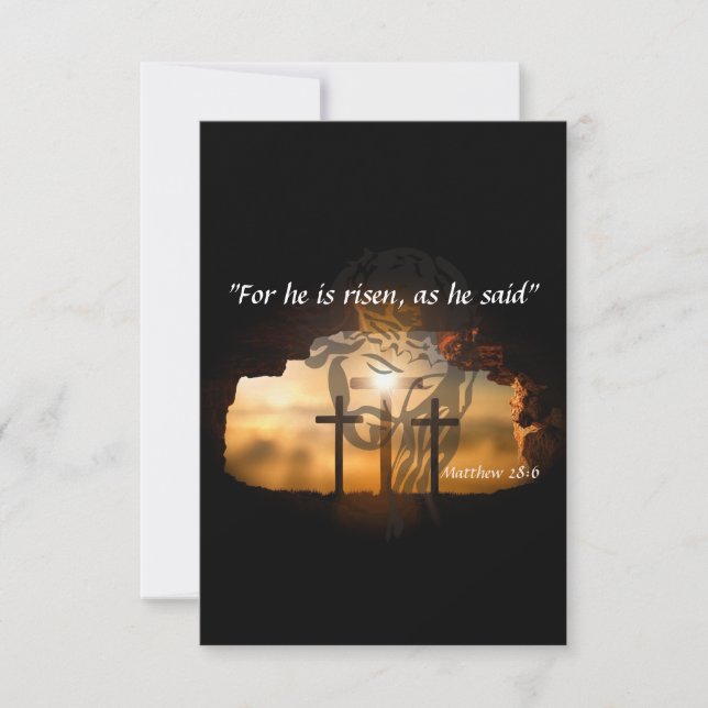 Tarjeta De Agradecimiento Mateo 28:6 (Anverso)