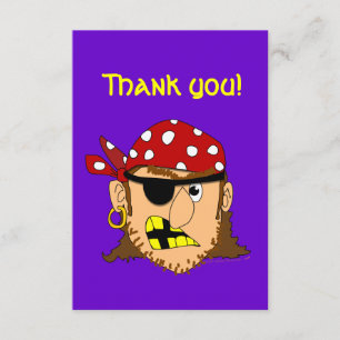Tarjeta De Agradecimiento Materia adaptable del pirata del hombre del pirata