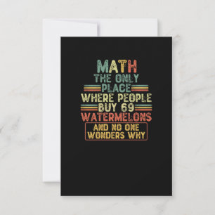 Tarjeta De Agradecimiento Math El Único Lugar Donde La Gente Compra 69 sandí
