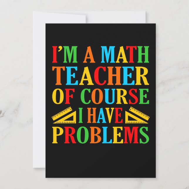 Tarjeta De Agradecimiento Math Teacher Problems Mathematics Maths Student (Anverso)