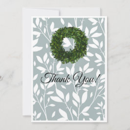 Tarjeta De Agradecimiento Matrimonio de campo de hoja de vino verde