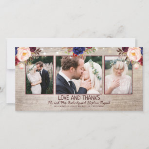 Tarjeta De Agradecimiento Matrimonio radiante en el campo rústico
